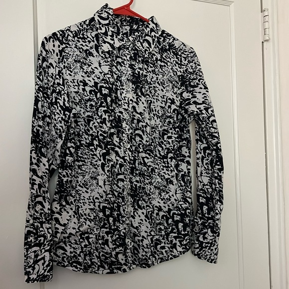 Ann Taylor Tops - ann taylor white and black button down size: 10